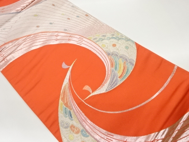 JAPANESE FUKURO OBI / WOVEN ABSTRACT BIRD